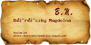 Böröczky Magdolna névjegykártya