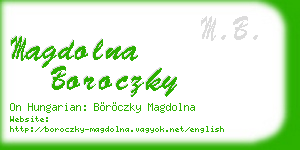 magdolna boroczky business card